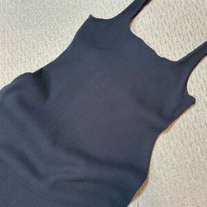 Madewell Women's XL Blue Ribbed Knit Sleeveless Knee Length Dress